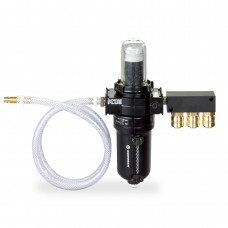 Compressed air filter with connection kit