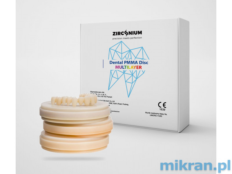 Zirconium PMMA multilayer 98x16mm