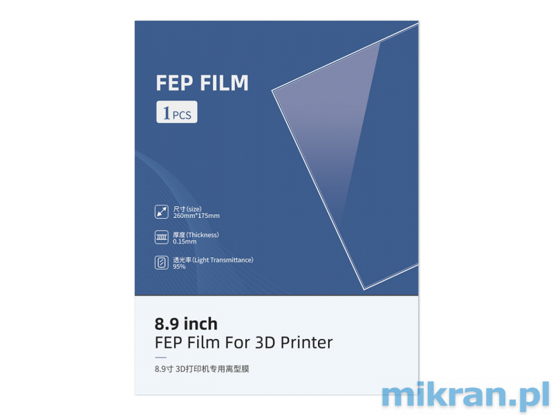 Foil (FEP film) for Photon Mono X and Photon Mono X 6K printers, 5 pcs.