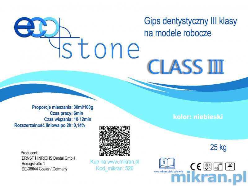 Gypsum class III EcoStone blue 25 kg