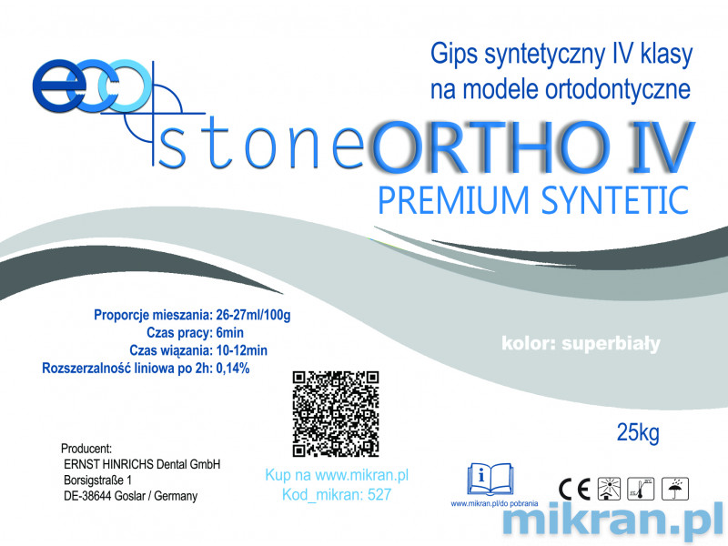 Gypsum class IV EcoStone Ortho Premium super white 25kg