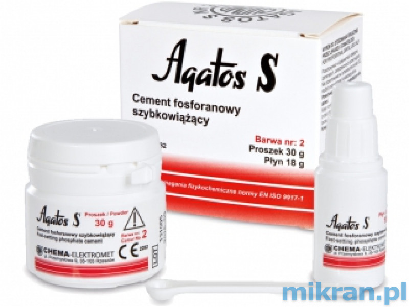 Agatos S quick-setting cement no. 2 30g + 18g liquid