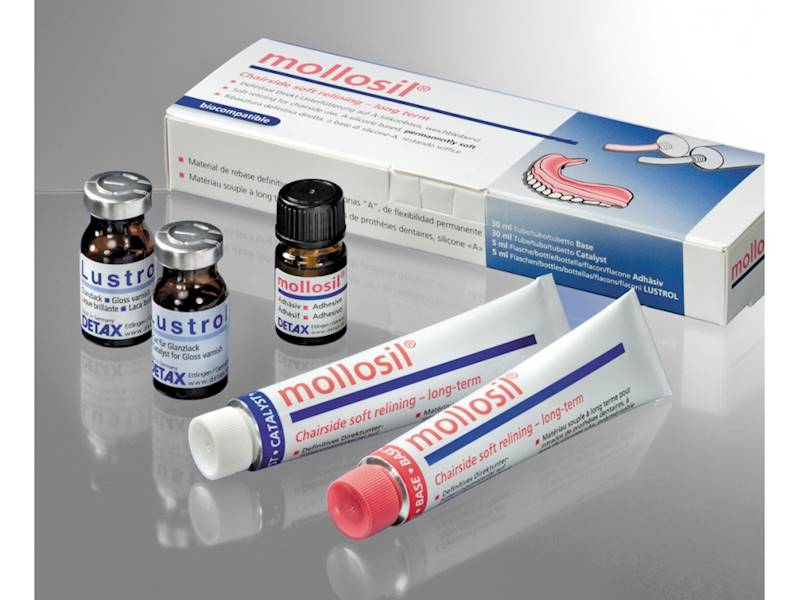 Mollosil 2x 30ml for relining of dentures