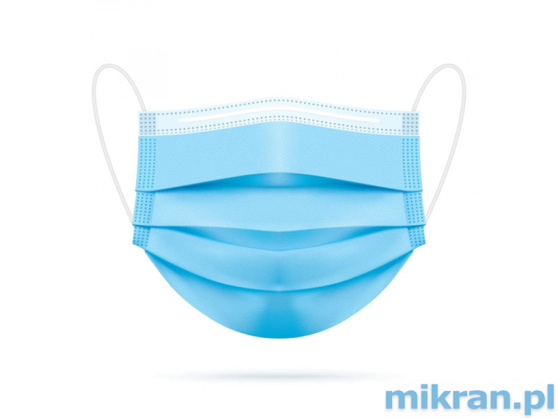 Non-woven protective masks with elastic band, 50 pcs