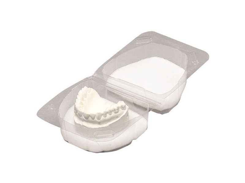Boxes for transporting models and dentures