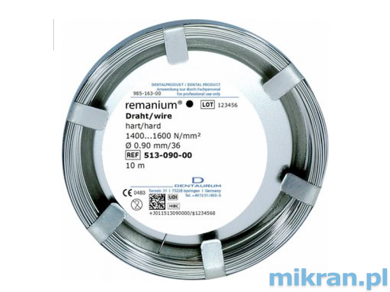 Remanium wire 0.9mm round hard 10m