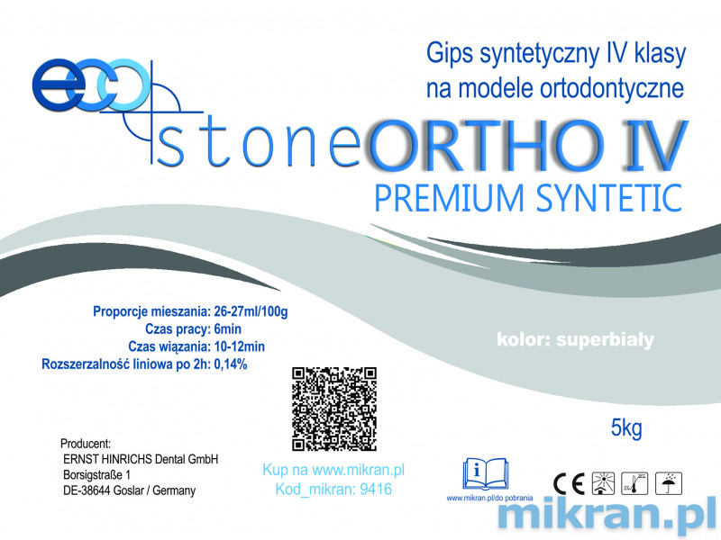 Gypsum class IV EcoStone Ortho Premium super white 5kg